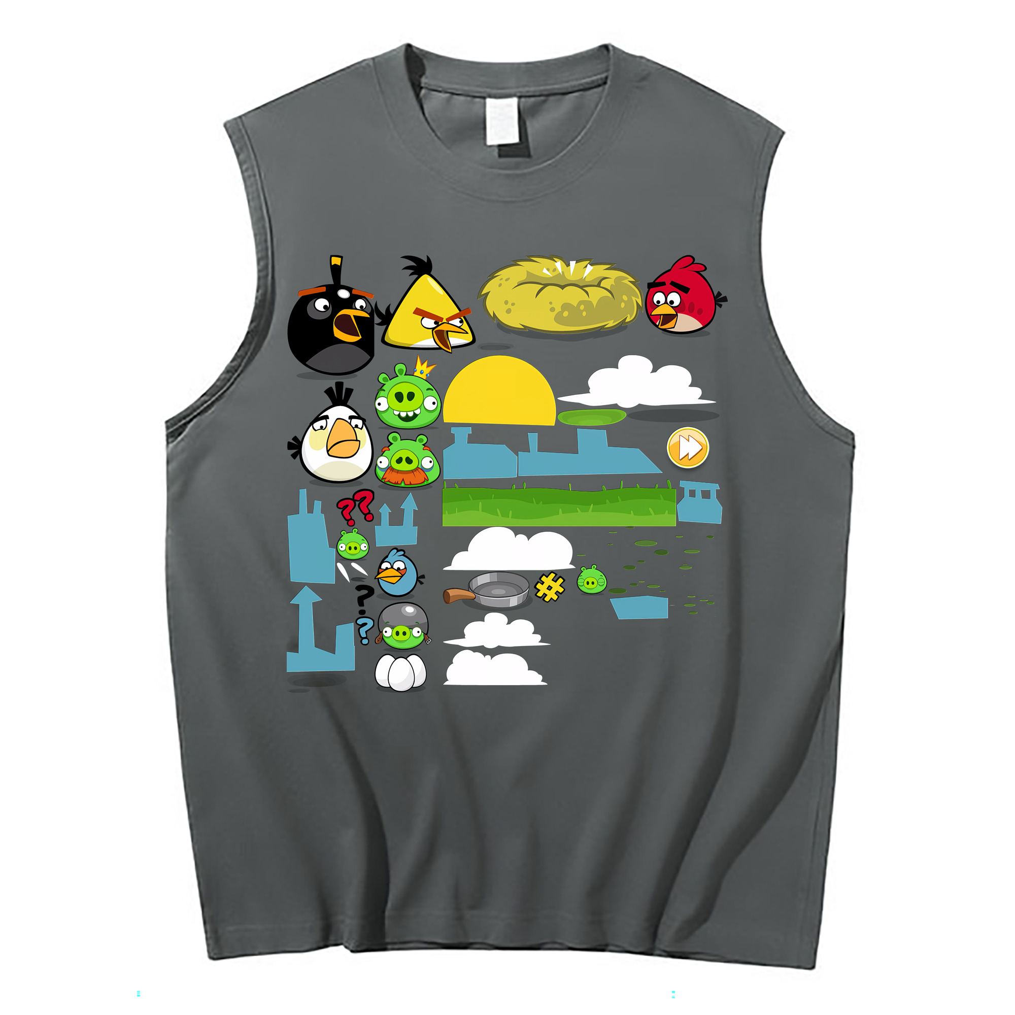 （画像用） Angry Birds アングリーバード コットン100％タンクトップ（フロントプリント）